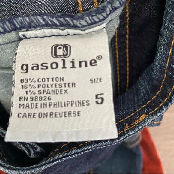 Vintage Gasoline Y2K 90s Low Rise Waist Flare Jeans Dark Denim size 5 waist 29 - Picture 7 of 7